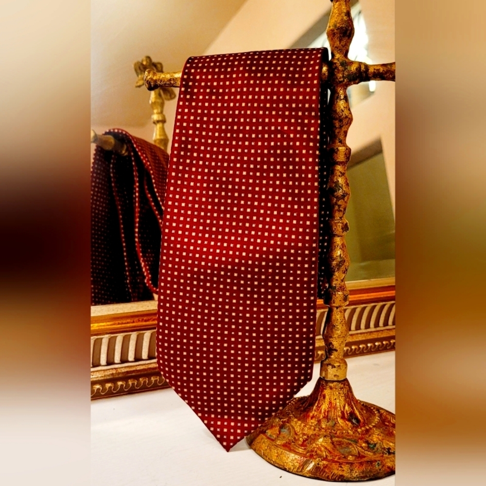 Salvatore Pellegrino Silk Tie, Red Classic Men's accessories, Hand made